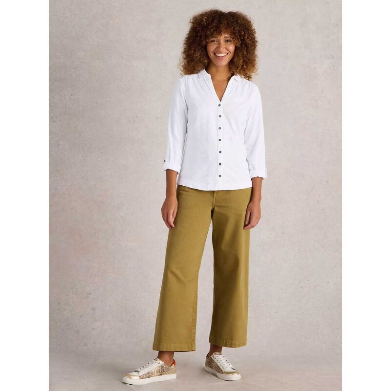 White Stuff Annie Broderie Jersey Shirt image number 3